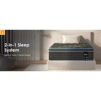 Mattress Hybrid Pocket Spring Memory Foam 10in King Medium Firm
