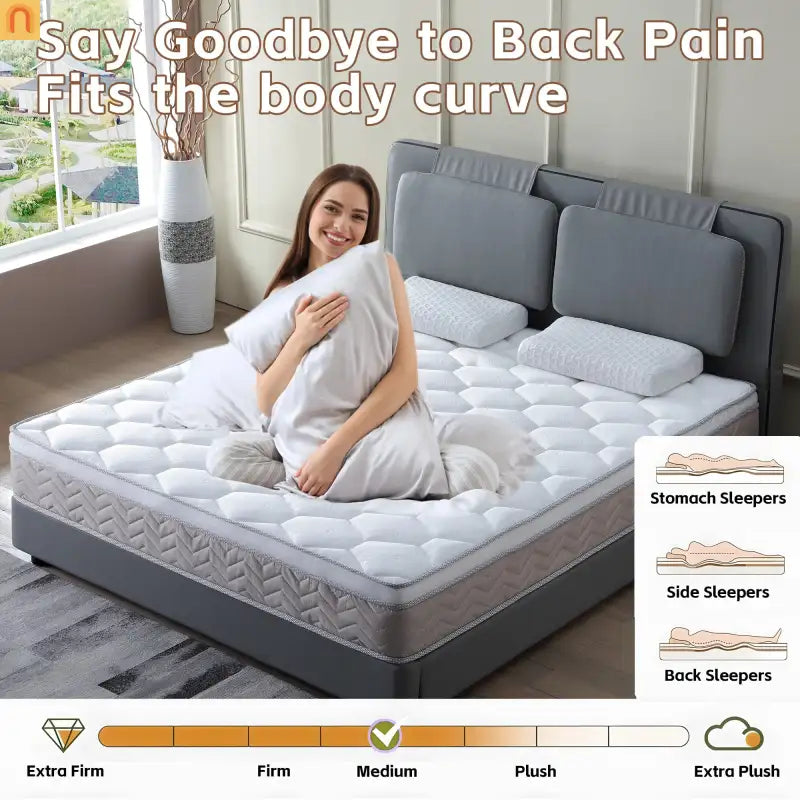 Mattress Hybrid Eurotop Gel Memory Foam Pocket Coils 12in King