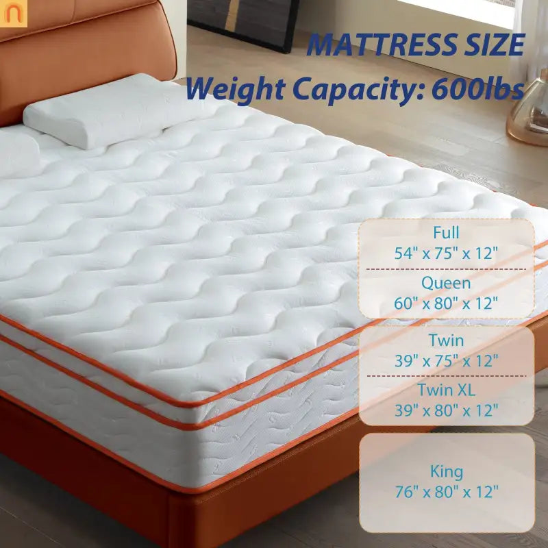 Mattress Hybrid Euro Top Memory Foam Pocket Spring 12in King