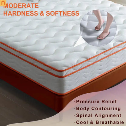 Mattress Hybrid Memory Foam Pocket Spring 10in Twin Pressure Relief