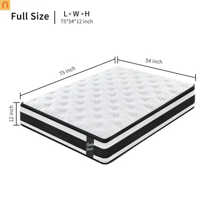 Hybrid Mattress Full 12" Memory Foam Pocket Springs