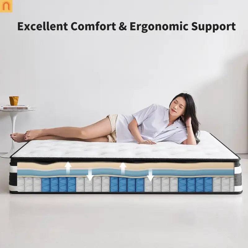Hybrid Mattress Full 12" Memory Foam Pocket Springs