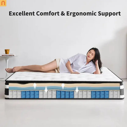 Hybrid Mattress Full 12" Memory Foam Pocket Springs