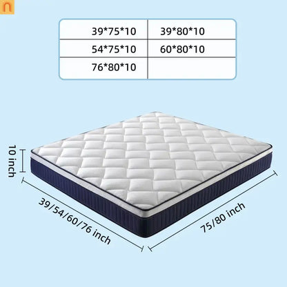 Mattress Hybrid Gel Memory Foam Pocket Springs King 10in Medium Firm