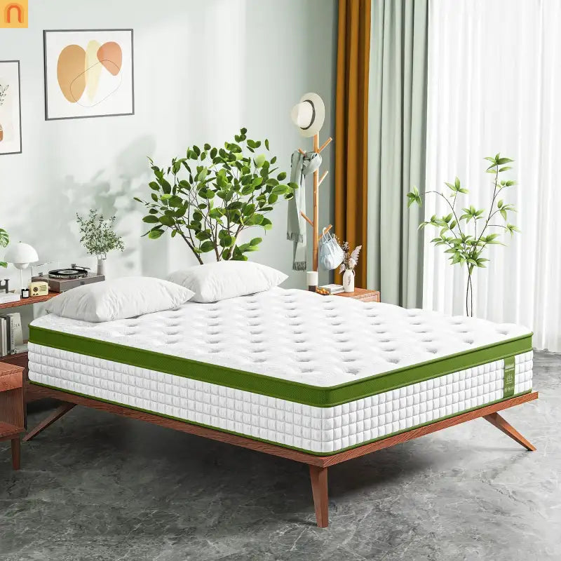 Mattress Hybrid Gel Memory Foam Pocket Springs Green 12in Queen