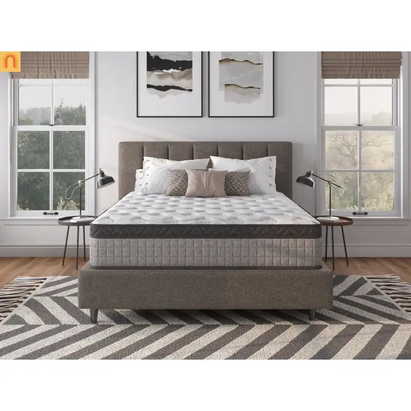 Mattress Hybrid Cooling Gel Memory Foam Gray King 10in USA