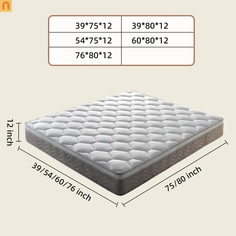 Mattress Hybrid Gel Memory Foam Pocket Spring 12in Queen Edge Support