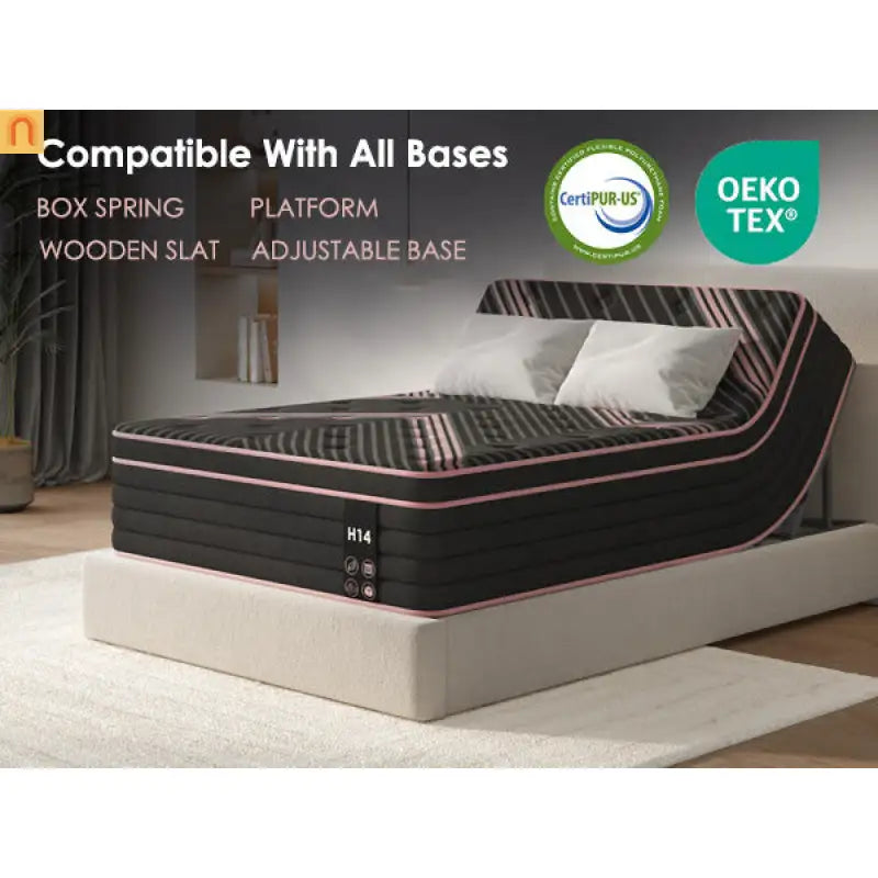 Mattress Hybrid Pocket Spring Memory Foam 14in King Medium Firm