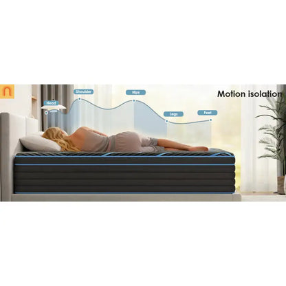 Hybrid Queen Mattress 12" Memory Foam Pocket Spring