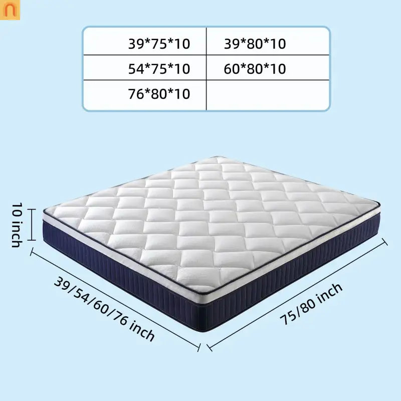 Mattress Hybrid Gel Memory Foam Pocket Coils Twin XL 10in Edge Support