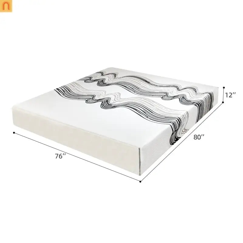 Memory Foam Mattress King 12in High Rebound Multi-Layer White