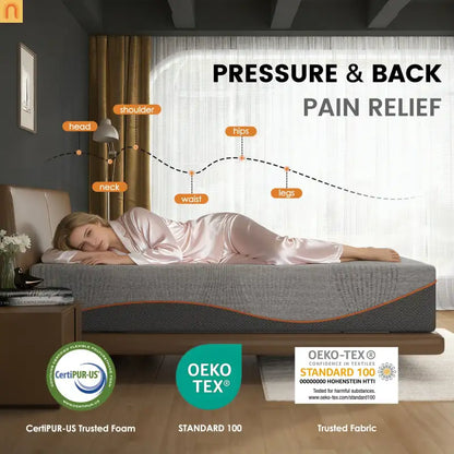 Queen Memory Foam Mattress 14in Green Tea Charcoal