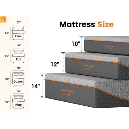 Mattress Memory Foam Green Tea Charcoal Black Full 14in Fiberglass Free