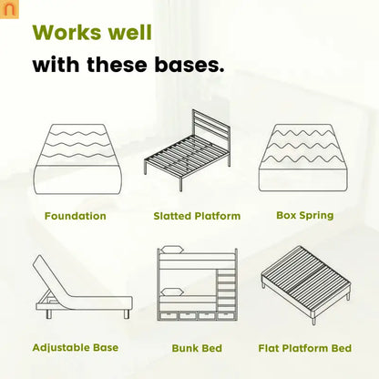 Mattress Memory Foam Twin 10in Cooling Gel Green Tea Washable Cover