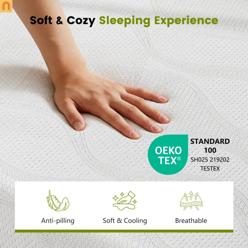 Mattress Memory Foam White King 10in Cooling Gel Washable Cover