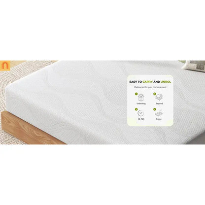 Mattress Memory Foam White King 12in Gel Cooling Layers