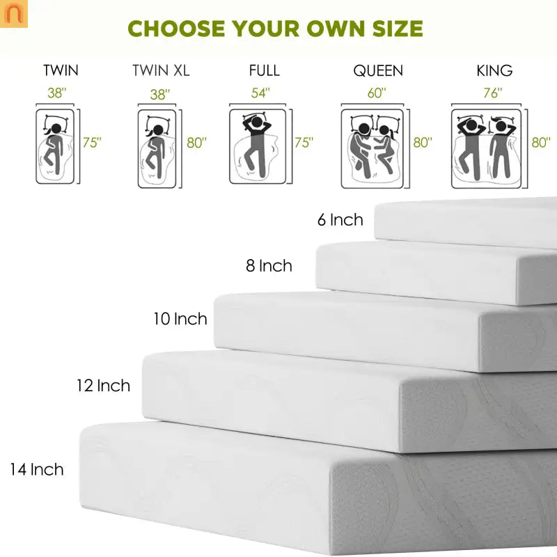 Mattress Memory Foam White King 12in Gel Cooling Layers