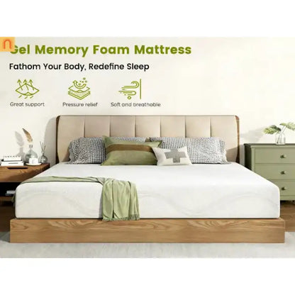 Mattress Memory Foam White Twin 12in Cooling Gel Washable Cover