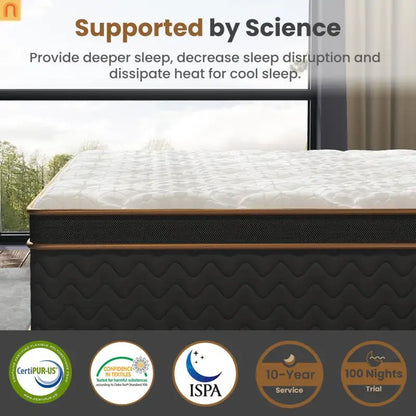 Mattress Hybrid Gel Memory Foam Pocket Springs Twin 10in Edge Support
