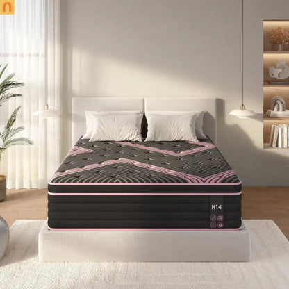 Mattress Hybrid Pocket Springs Memory Foam Black Queen 10in