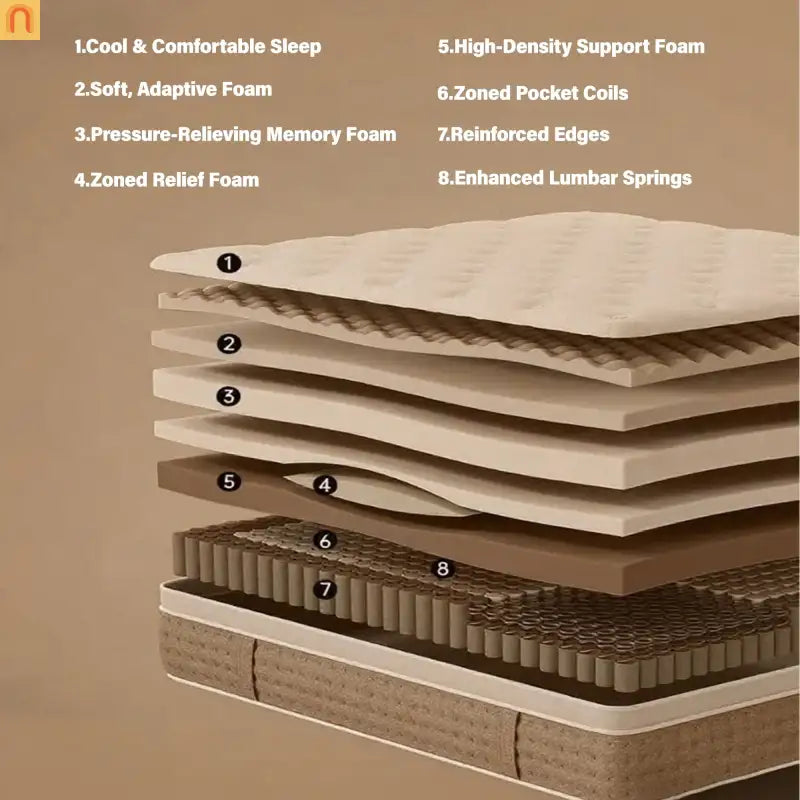 Mattress Hybrid Gel Memory Foam Pocket Springs Twin 12in Medium Firm
