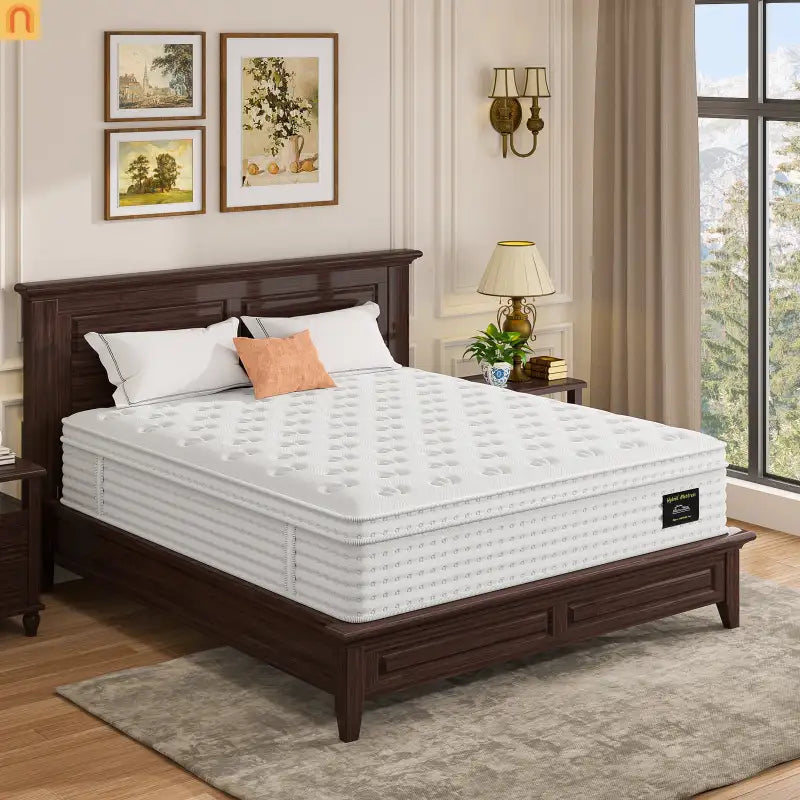 Mattress Hybrid Memory Foam Wrapped Coils 14in Queen Medium Firm