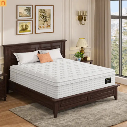 Mattress Hybrid Memory Foam Wrapped Coils 14in Queen Medium Firm