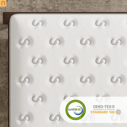 Mattress Hybrid Memory Foam Wrapped Coils 14in Queen Medium Firm