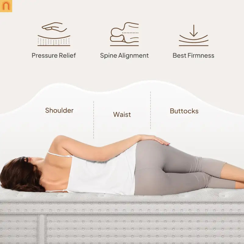 Mattress Hybrid Memory Foam Wrapped Coils 14in Queen Medium Firm