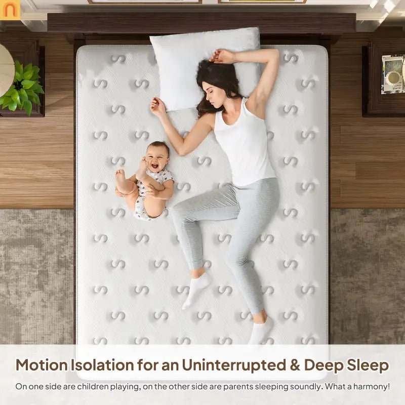 Mattress Hybrid Memory Foam Wrapped Coils 14in Queen Medium Firm