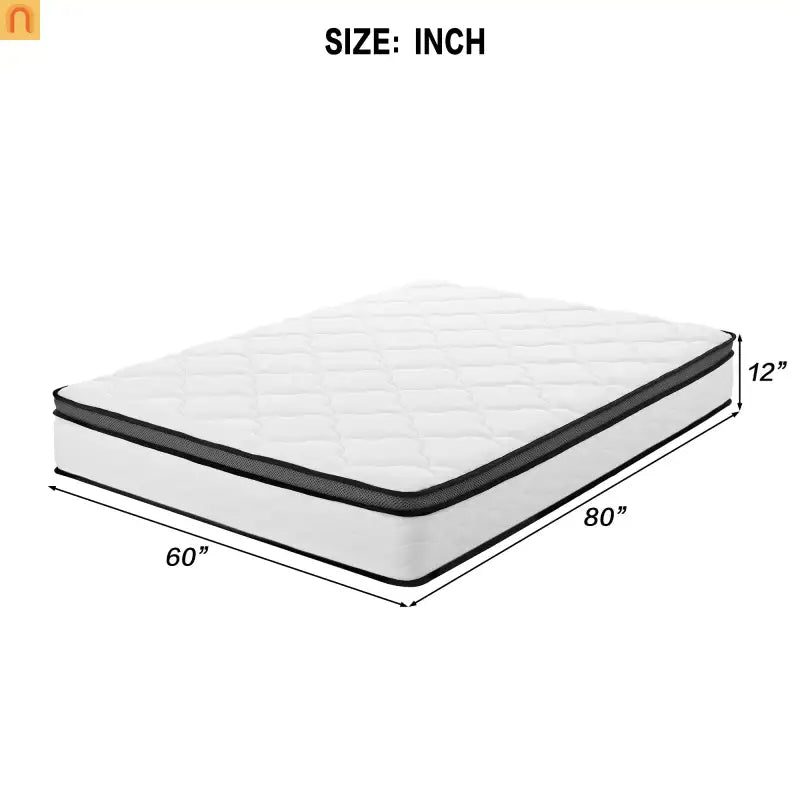 Mattress Hybrid Bamboo Cover Pocket Spring Queen 12in