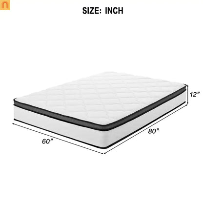 Mattress Hybrid Bamboo Cover Pocket Spring Queen 12in