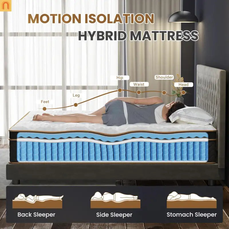 Mattress Hybrid Plush Gel Memory Foam Pocket Springs Queen 10in