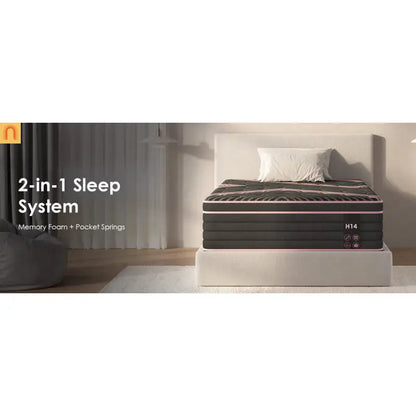 Mattress Hybrid Pocket Spring Memory Foam Medium Firm 10in King