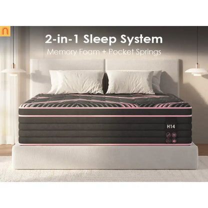 Mattress Hybrid Pocket Spring Memory Foam Medium Firm 10in King