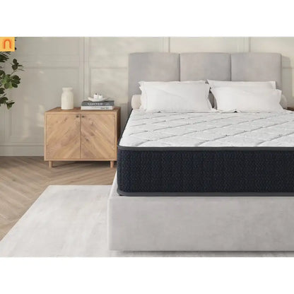 Mattress Hybrid Cooling Gel Plush Gray Full 10in Medium Firm USA