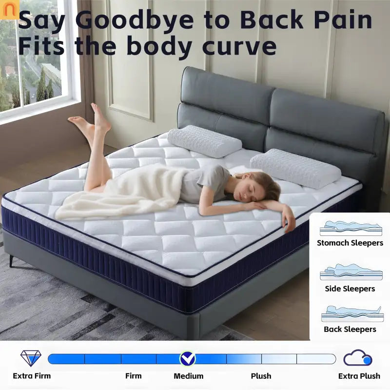 Mattress Hybrid Memory Foam Pocket Spring 10in Twin Medium Firm
