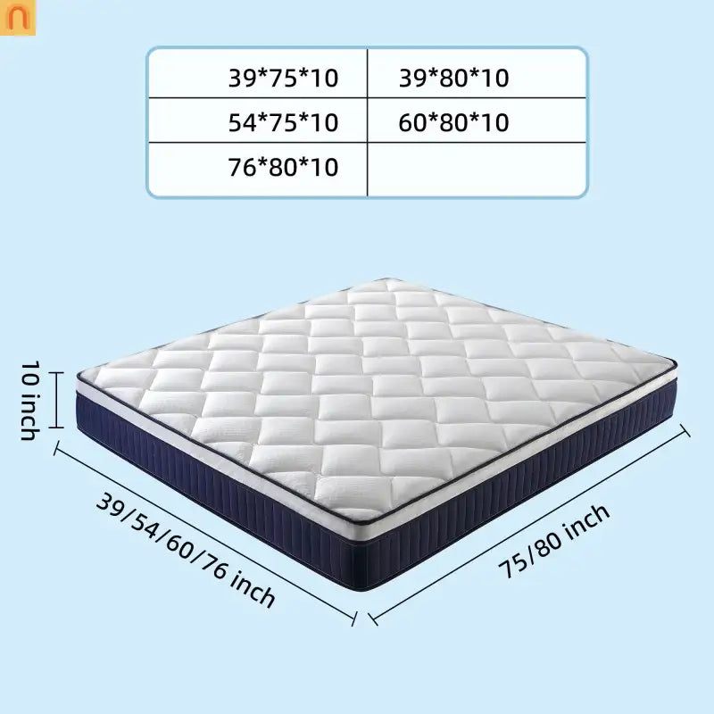 Mattress Hybrid Memory Foam Pocket Spring 10in Twin Medium Firm
