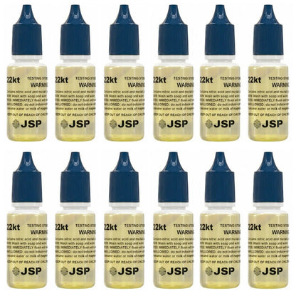 24 JSP Gold Test Bottles - 12 of 10K and 12 of 22K Acid Karat Testing Solution Jewelry Tester for Metals