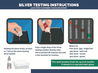 Silver Jewelry Test Kit Detect Plated Fake 999 Sterling Rings Coins Necklaces Bars Tester Scratch Stone