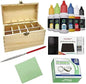 PuriTEST Precious Metal Jewelry Testing Kit Gold Silver Platinum Test Acids Wooden Box 30X Eye Loupe 10K 14K 18K 24K Needle File Cloth Acid