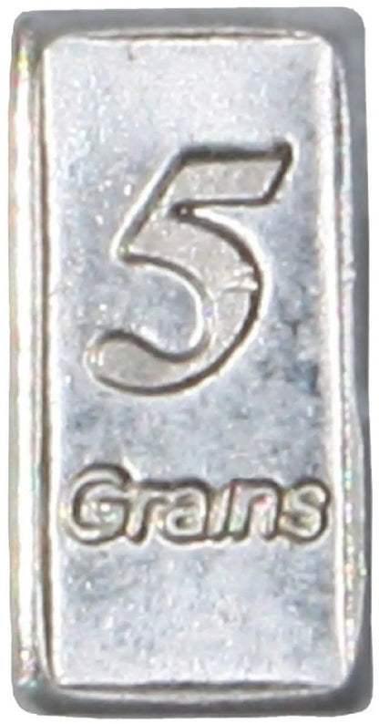 Set of 5 Pure Solid Silver Bars – .999 Fine, 5 Grain Each, Over 1 Gram Total