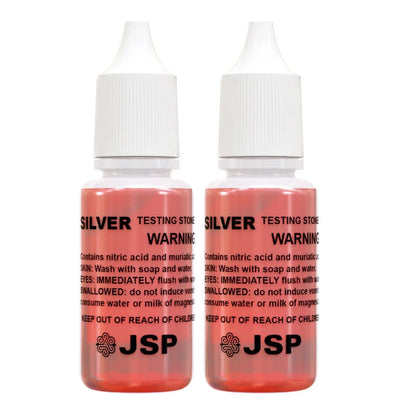 2 Pc JSP Silver Jewelry Testing Acid Solution Sterling 925 Test Scrap Bottles