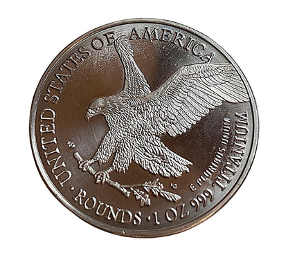 100- 1 Ounce OZ 999 Fine Solid Titanium Precious Metal Liberty Eagle Coins Ingot Bullion Ti Element Chemistry Proof Mint Coin