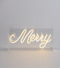 LED White Neon 'Merry' Sign - 12 Inches