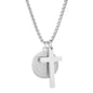 Men Stainless Steel Saint Benedict and Cross Charm with Prayer Gift Box