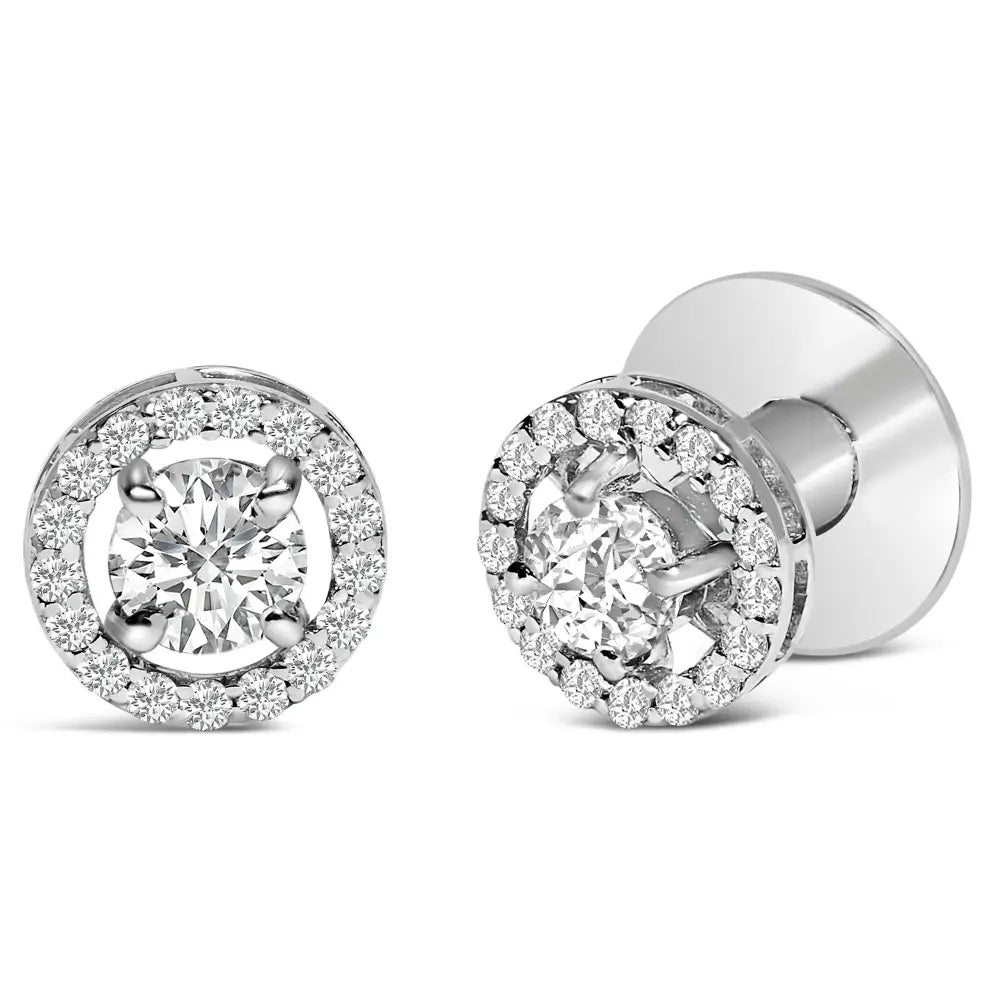 Men's 14K White Gold 1 3/4 Cttw Lab Grown Diamond Halo Cufflinks