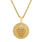 Men's 18k Gold Plated Stainless Steel and Simulated Diamonds Round Basketball Pendant