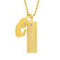 Men's 18K Gold Plated Stainless Steel Dog Tag Our Father English Prayer and Hail Mary Pendant