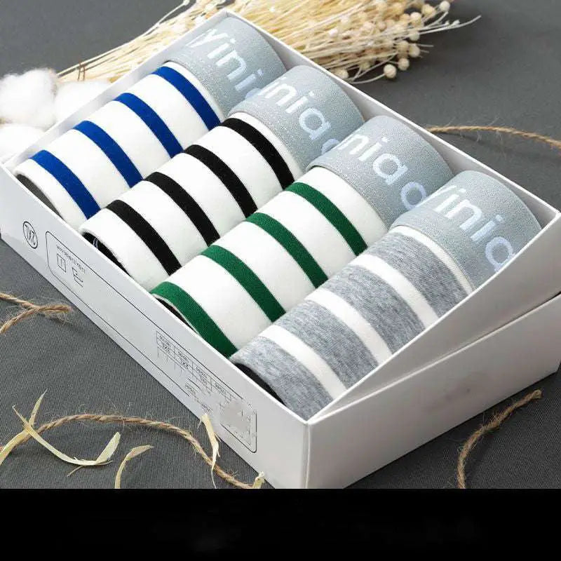 Men's 4 Pack Striped Boxer Set